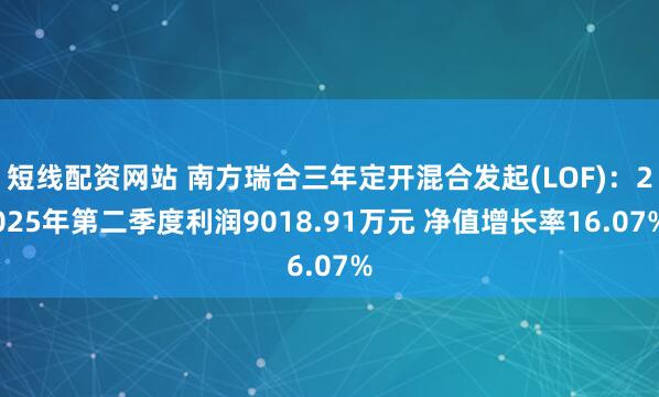 短线配资网站 南方瑞合三年定开混合发起(LOF)：2025年第二季度利润9018.91万元 净值增长率16.07%