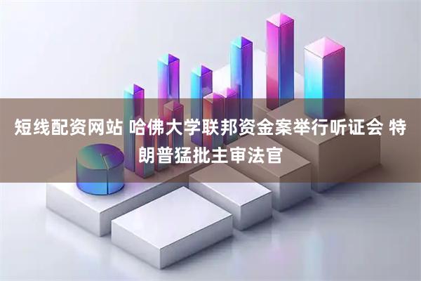 短线配资网站 哈佛大学联邦资金案举行听证会 特朗普猛批主审法官